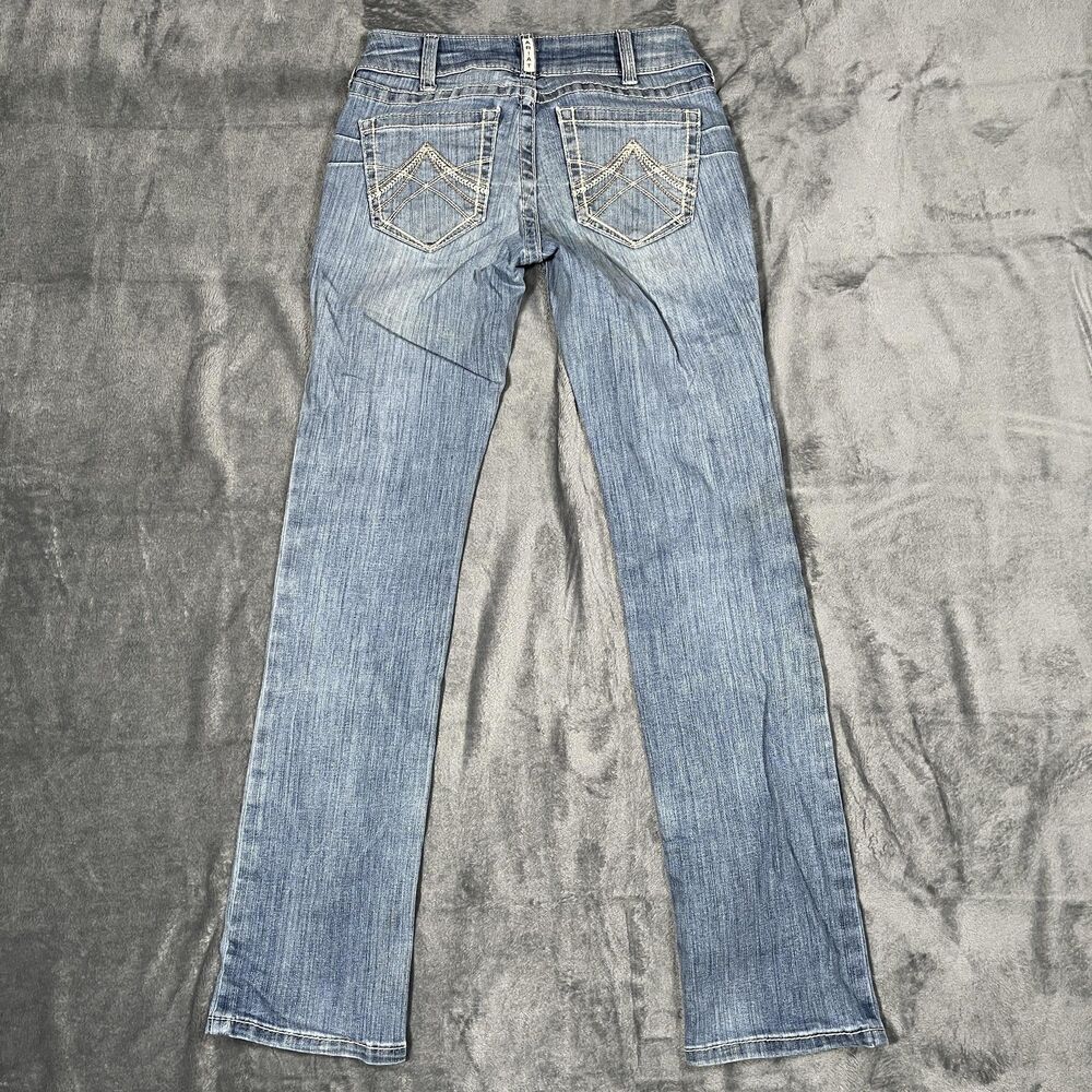 Ariat Jeans Womens 26R Blue Light Wash Mid Rise Straight Rainstorm Denim - Picture 6 of 10